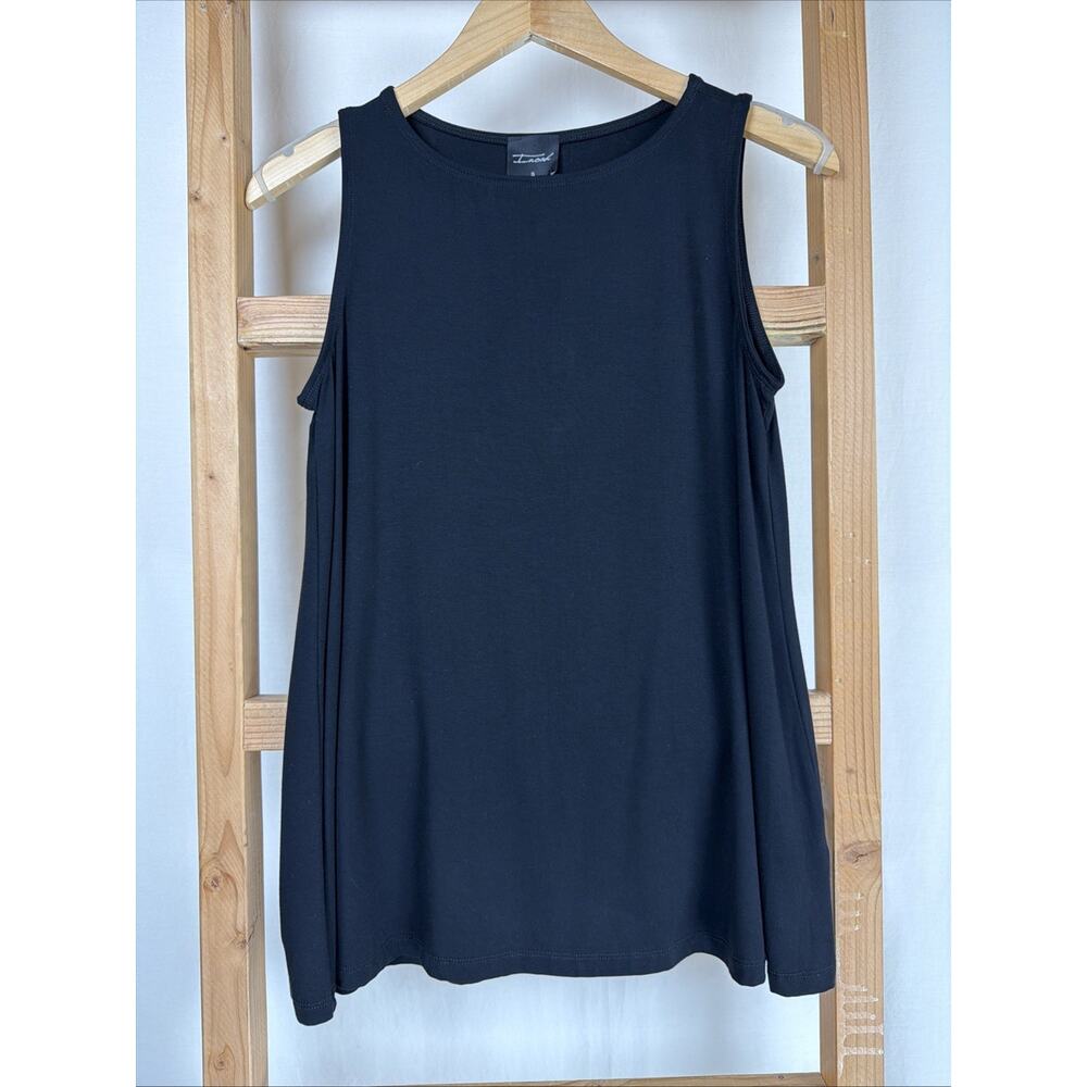 NWT Inoah Smooth Black Scoop Neck Swing Tank Top #0877 Size XS USA